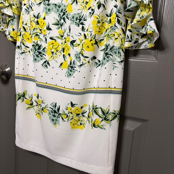 Karl Lagerfeld Paris New Vibrant Floral Dress with Ruffled Tulip Sleeves Size 8 - Picture 6 of 14